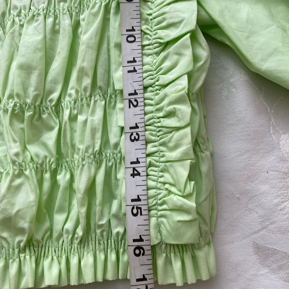 Zara Lime Green Voluminous Poplin Shirt M NWOT - Picture 2 of 9